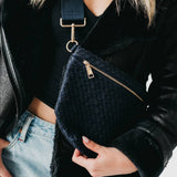 Suede Westlyn Woven Bum Bag: Suede Chocolate