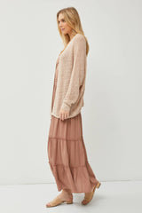 OPEN FRONT  CARDIGAN: Natural / ML