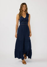 Lace Trim Ruffle Tiered Maxi