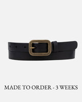 Brown Vintage Skinny Leather Belt
