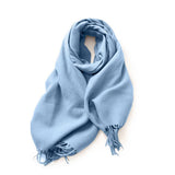 Fashion Scarf - Soft Faux Cashmere with Tassels_CWASC0174: DARKGREEN / (OS) 1