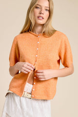 Short Sleeve Button Down Cardigan