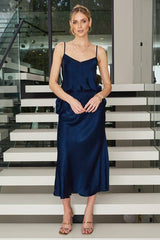 Silky Navy Slip Skirt