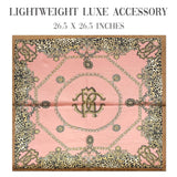 Wrapables Women's Satin Square Scarf, 26.5 x 26.5 Inch Neckerchief, Pink Insignia