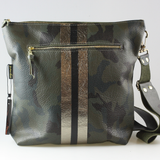 The Stripe Lakeshore - 2 sizes!: Coal w/Onyx Stripe / 9"x9.5" / Matching Leather Strap