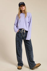 Essential Button Down Cardigan Top Black