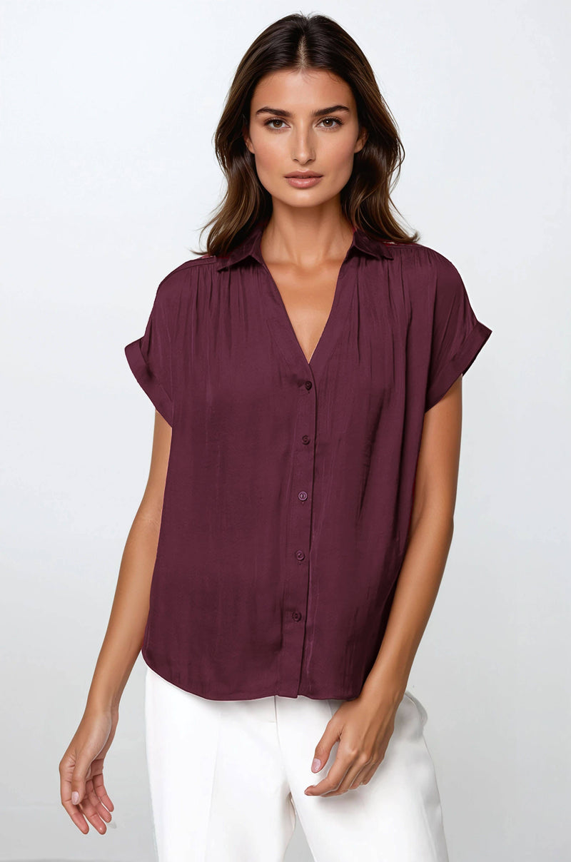 Short Sleeve Blouse chocolate