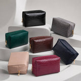 Croc Chic Cosmetic & Travel Organizer Pouch: Chocolate