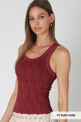NS8465 - Vintage Reversible Lace Top: Vintage Denim