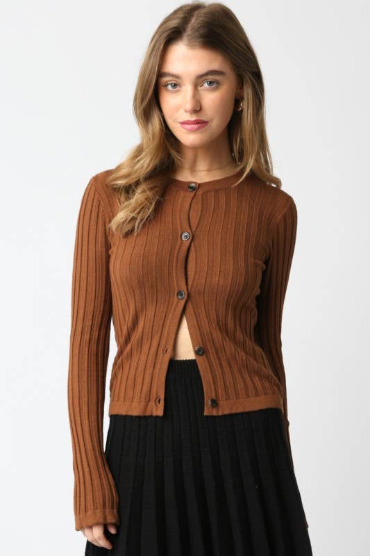 Haley Knit Button Top: Ecru