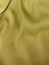 Olive Satin Button-Up Blouse