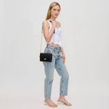 Winona Quilted  Multi-Compartment Crossbody: Black