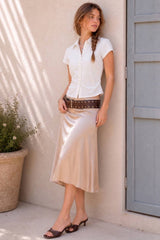 Stretch Cotton Side Ruching Shirt