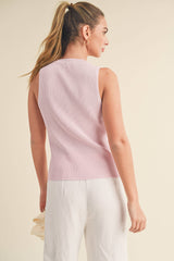 Soft Pink Tank Sweater