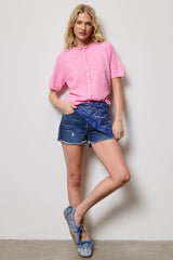 Jade Short Sleeve Button Down Cardigan