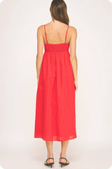 Top Stitch Bustier Linen Midi
