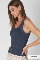 Vintage Reversible Lace Top: sage