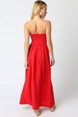 Brown Linen Maxi Dress