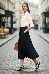 A-Line Midi Skirt