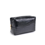 Croc Chic Cosmetic & Travel Organizer Pouch: Chocolate
