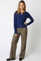 Haley Knit Button Top: Ecru