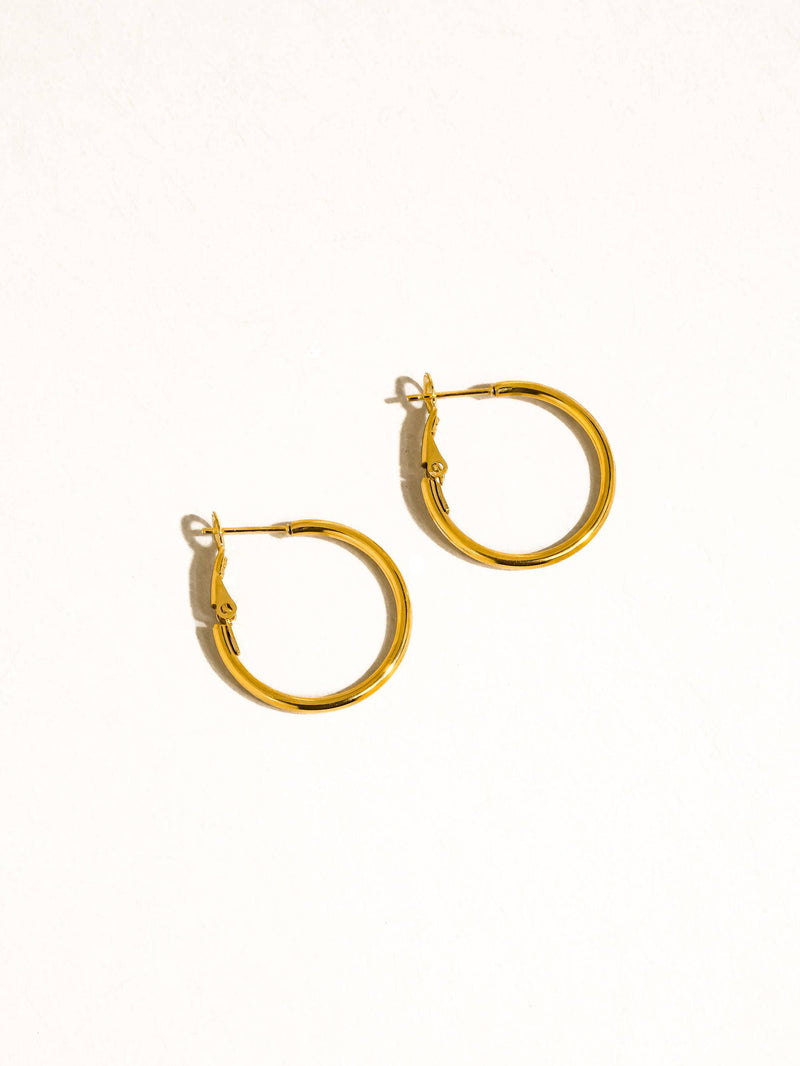 Eska 18K Gold Non-Tarnish Classic Thin Hoop Earring: Silver / 40 MM