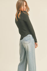 Long Sleeve ribbed coffee top