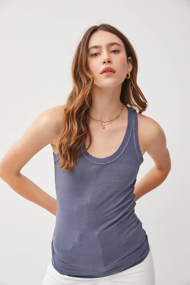 Taupe Ribbed Tank Top