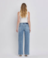 90'S SUPER HIGH RISE MEDIUM WASH WIDE JEANS T6242: LEAPING WATER / 24