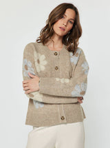 Floral Knit Sweater Cardigan