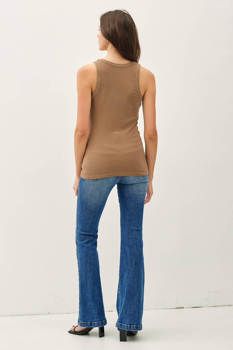 Taupe Ribbed Tank Top
