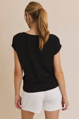 Side Twist Hem Short Sleeve Round Neck