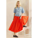 Short Puff Sleeve Denim Top