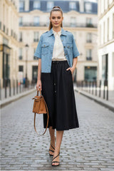 A-Line Midi Skirt