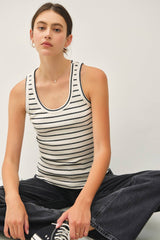 Striped rib Tank Top