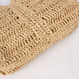 Knotted Handle Woven Shoulder Bag: CAMEL / One Size