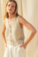 Beige Knit Vest