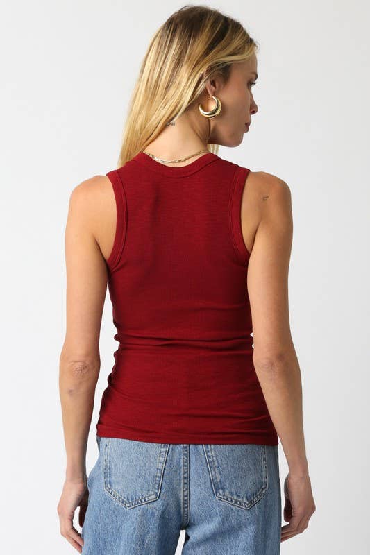 Kelsey Tank Top: Scarlet