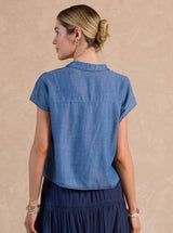 Chambray Boxy Cropped Top
