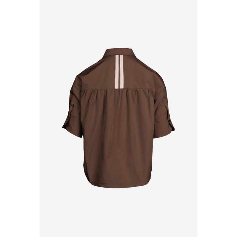 Boxy Half Sleeve Blouse With Stripe Accents