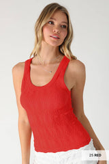 NS8458 - Reversible Lace Textured Tank Top: 2251 Crown Blue