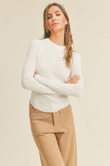 Long Sleeve ribbed coffee top