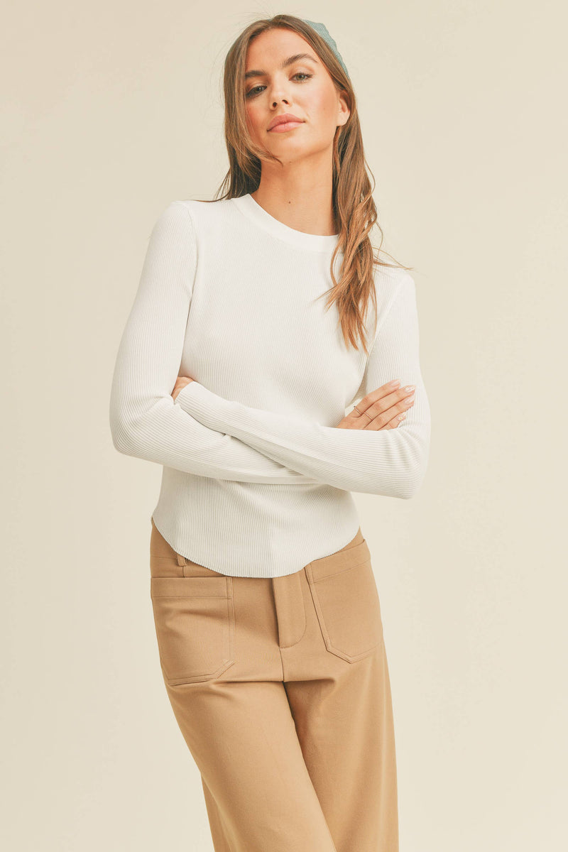 Long Sleeve ribbed coffee top