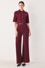 A washed twill jacket - FJ1300 BURGUNDY: Burgundy / Contemporary / L