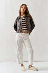 Washed Brown leather jacket