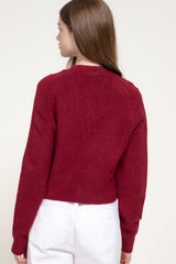 Round Neck Button Down Sweater Cardigan