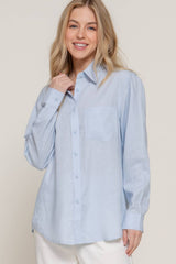 Long Sleeve Linen Blend Shirt NATURAL
