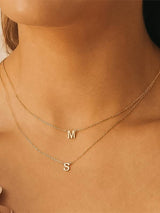Desir 18K Gold Non-Tarnish Petite Classic Letter Necklace: Yellow Gold / D