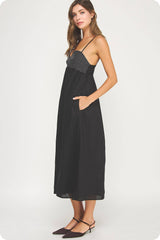Top Stitch Bustier Linen Midi