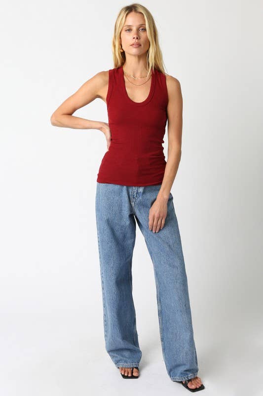 Kelsey Tank Top: Ecru